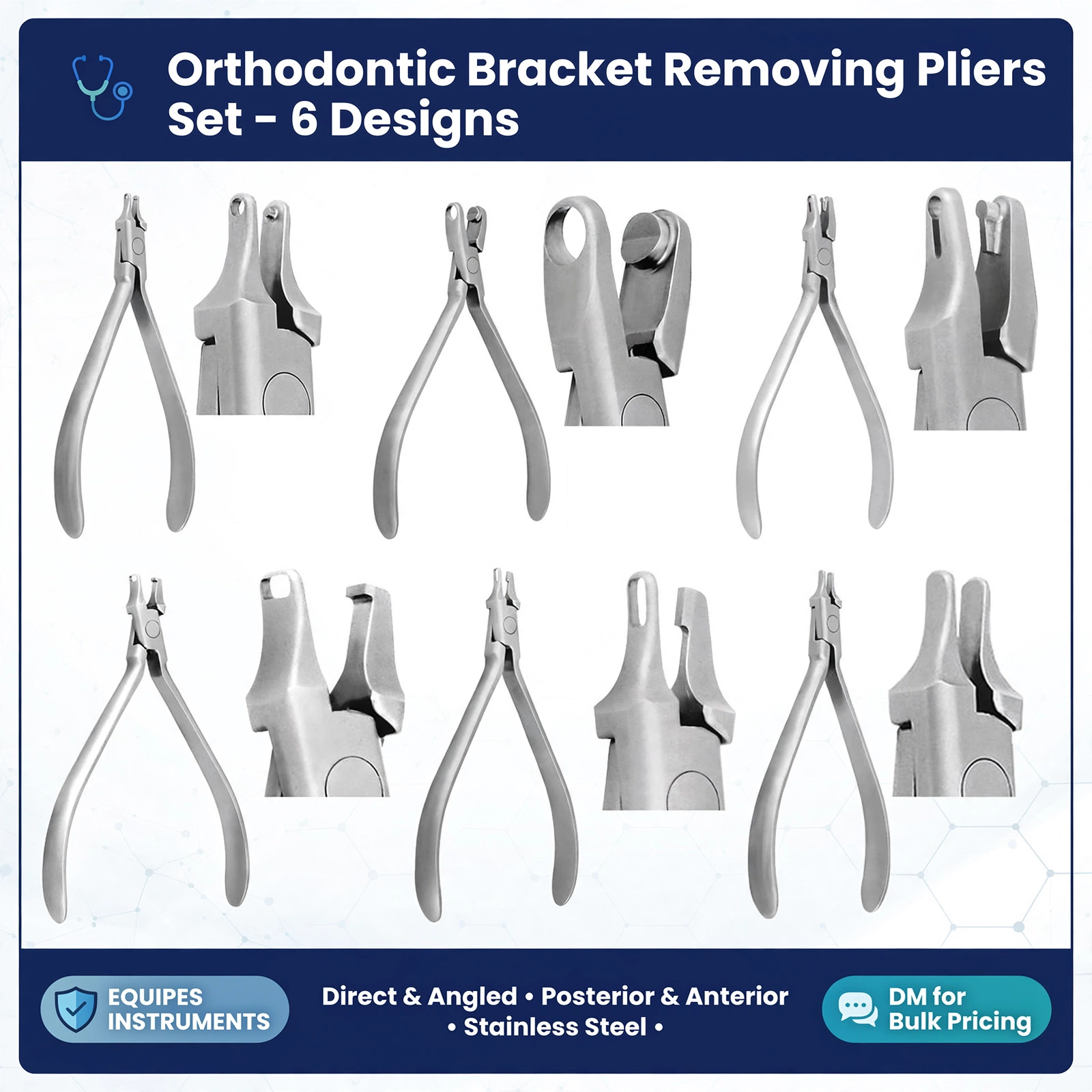 6 Pcs Orthodontic Thermal Forming Pliers Manual Orthodontic Instruments — Dental Instruments by EQUIPES Instruments