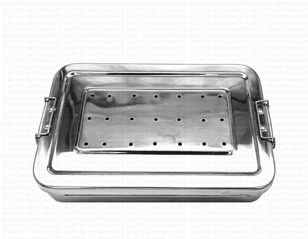 Holloware InstrumentsSterilization Box Perforated With Locking System Stainless Steel — Medical Holloware by EQUIPES Instruments