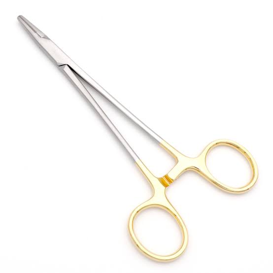 Mayo Hegar Needle Holder TC - Premium German Stainless Steel with Tungsten Carbide Gold Handle — Surgical Instruments by EQUIPES Instruments