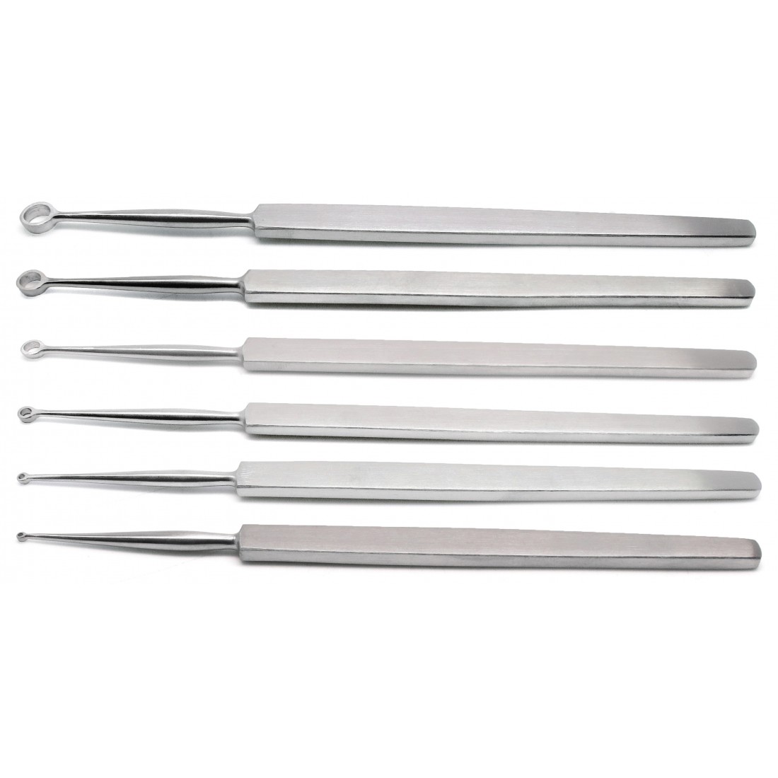 Set of 6 Pieces Fox Dermal Curettes Dermatology 1mm-6mm — Surgical Instruments by EQUIPES Instruments